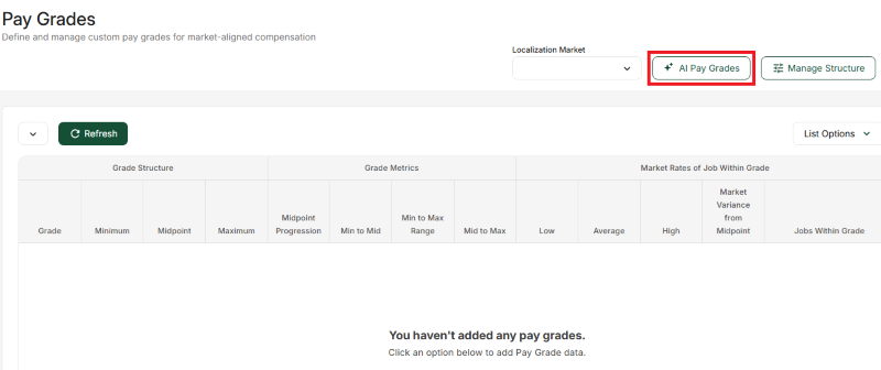 pay grade and pay structure builder