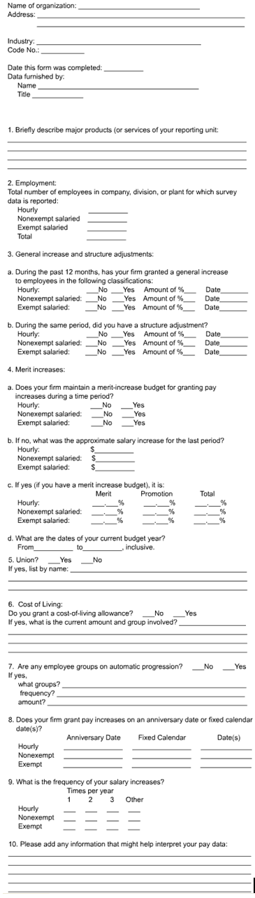 Figure 8-3. General Information: Policies and Practices Affecting Compensation