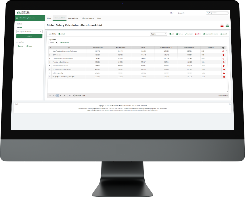 Global Salary Calculator screenshot on a mac screen