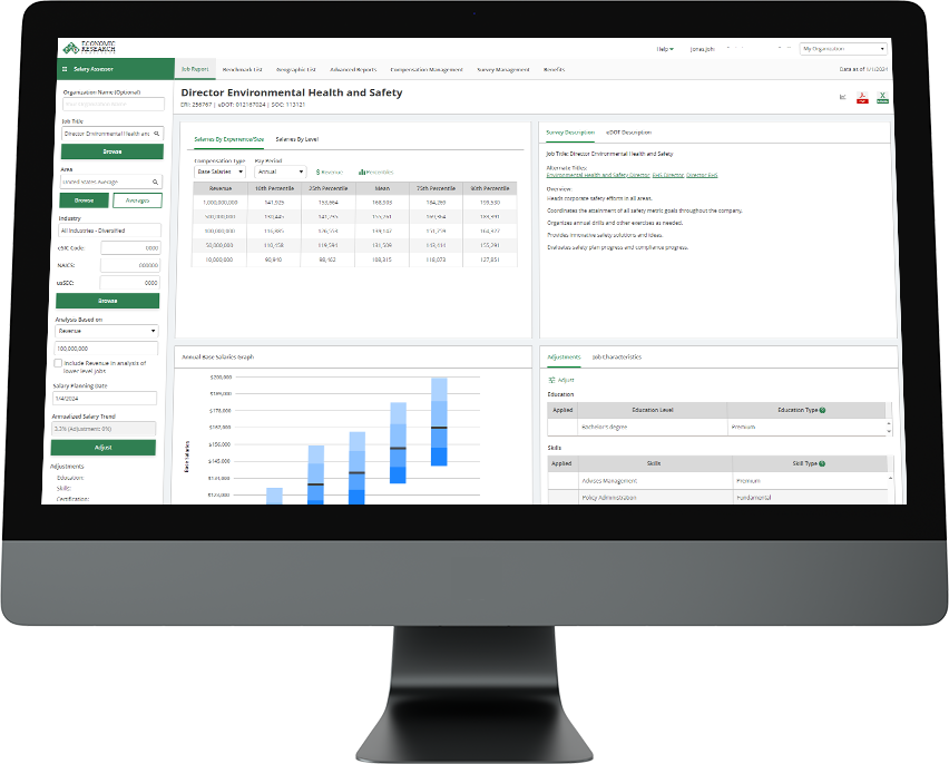 Salary Assessor screenshot on a mac screen